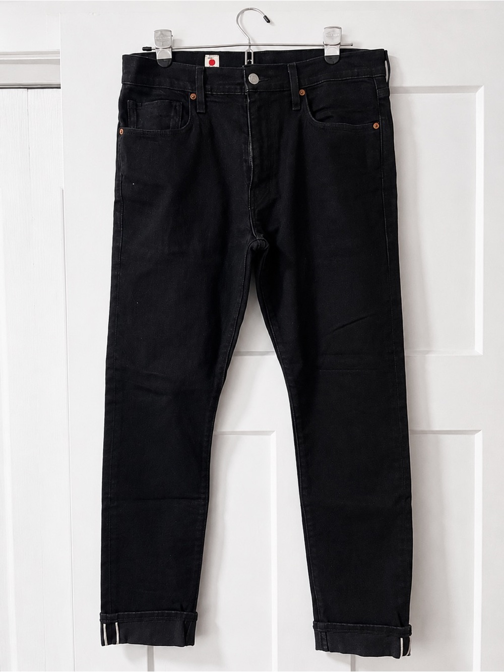 Levi’s 512 Slim Taper Black Rinse Selvedge Jeans 33x32